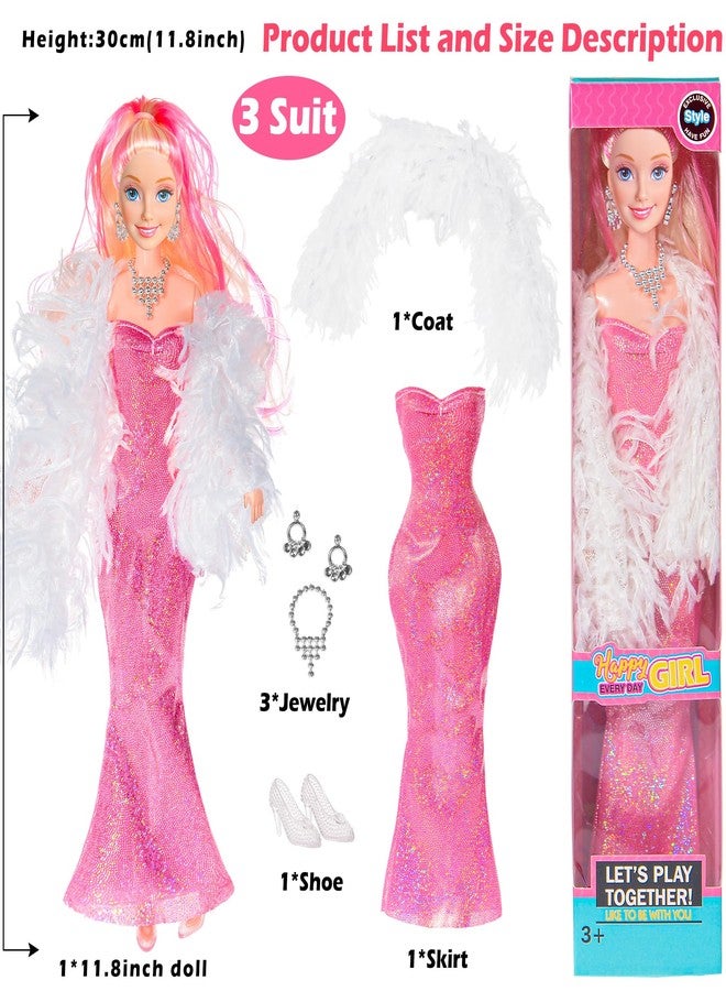 ebuddy 6 Pack 11.5 Inch Fashion Dolls Set - 6 Stylish White Skin Dolls with Unique Outfits & Accessories - Image 5